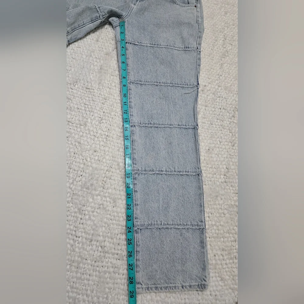 PacSun Seamed Low Rise Straight Leg Jeans Light Wash Blue Denim Size 27